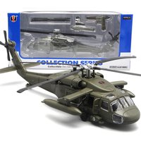 America Black UH-60 Hawk Utility Helicopter Alloy Airplane Model Simulation Metal Flying Model Toy Sound and Light Kids Gift