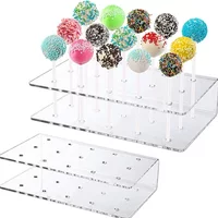 1pc Cake Lollipop 15 Hole Holder Display Stand Acrylic Clear Durable Candy Holder for wedding party birthday dessert stand