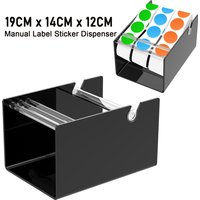 Manual Label Sticker Dispenser for Rolls of Stickers Adjustable Tabletop Acrylic Holder for Multiple Rolls in Classroom, Busines