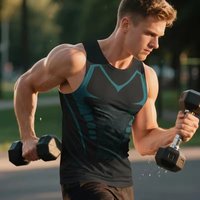 Summer Men Shapewear Ionic Shaping Vest Sleeveless Shirt Tight Compression Shirts Tank Top Body Shaper Breathable Ice Silk Vest