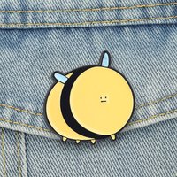 Chubby Bee Enamel Pins Cartoon Cute Fat Insect Brooches Lapel Badge Fun Animal Jewelry Accessory Gifts For Kids Friends