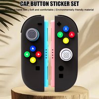 Thumb Grip Caps for Nintendo Switch 2, Silicone Joystick Cover Soft Button Stickers for Switch 2 Colored Button Stickers