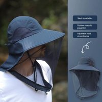 Anti-UV Sports Hat Fishing Insect Protective Cap Breathable Full-Mesh Head Net Hat Camping Hiking Hat Adjustable Unisex Hat