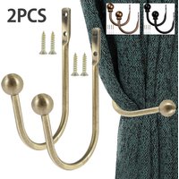 2Pcs Curtain Holdbacks Curtain Hooks Wall Mounted Curtain Tieback Multifunctional Durable Holder Home Decor Curtain Accessories
