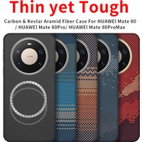 For huawei mate 80 pro max/mate 80 pro/ mate 80 carbon case aramid fiber kevlar fabric thin hard cover balck Slimlight red 600d