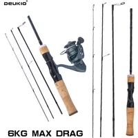 DEUKIO 1.8M Fishing Rod Reel Combo Carbon Fiber Rod and 5.2:1 Gear Ratio 3000 Mini Spinning Reel Travel Freshwater Fishing Set