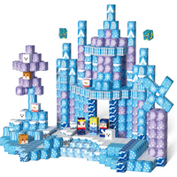 Magnetic Building Blocks Snow Ice Castle 3D Magnetic Cube Set STEM Educational Construction Toy For Kids Girls Toddlers 3+ Gift