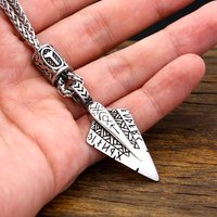 316L Vintage Spear Pendant Necklace Stainless Steel Viking Rune Necklace For Men Women Amulet Jewelry Gifts Dropshipping