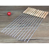 BBQ Barbecue Clip set Skewers 30cm Stainless steel + wood Needle Utensil rust resistant Pins BBQ Accessories Outdoor
