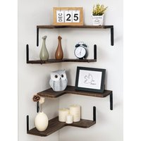 Wood Corner Shelf Storage Rack Display Stand Bookshelf Floating Wall Shelf for Living Room Kitchen Accessories Home Organizer