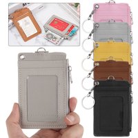 Portable Office Work Bus Cards Cover Wallet Keychain Coin Purse ID Card Holder