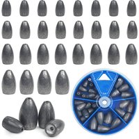 29 Stück Bullet Fishing Weight Sinkers Kit Wurm gewichte sortiert Slip Fishing Sinker Texas Rigs für Forellen Bass Angel gerät