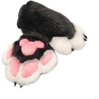 Faux Furs Animal Foxes Paws Mittens Halloween Cosplay Costume Accessories Dog Paws Gloves With Claw Fursuit Gift