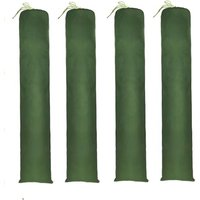 4PCS Canvas Flood Protection Sandbag 4ft X 6 in Gree Sandbag Tube Reusable with Elastic Band Flood Control Sandbag