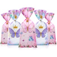 25/50/100pcs Butterfly Theme Party Candy Bags Gift Packing Bags Butterfly Birthday Party Decor Kids Girl Baby Shower Supplies
