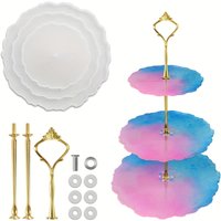 3-layer storage rack resin mold with hardware accessories, used for making paper cup service racks and resin coaster decorations