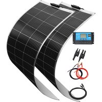 Boguang 240W 12V solar panel system kit, 2pcs of 120W flexible monocrystalline solar panels, 20A USB controller, cable for boat, RV, camping car, and car (240W solar panel kit)