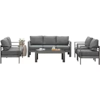Frame Powder Coated Sofa Set Free Combination Sectional Aluminum Outdoor Furniture Garden Set Metal Hotel Industrial Courtyard