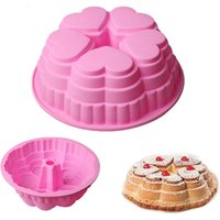Heart Shaped Cake Pans Nonstick Silicone Heart Cake Pan for Baking, Oven & Microwave Safe Molds Durable-Novelty Shaped Cake Pans