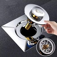 Pop-Up Foot Floor Drain Quick Drainage Sink Filter Bathroom Press Bounce Anti-Odor Insect-Proof Floor Filter Basin Plug Stopper