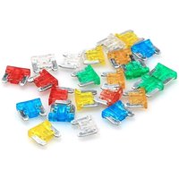 24pcs Mixed Sizes Low Profile Auto Car Truck Motorcycle Fuses Kit 5A 10A 15A 20A Micro Mini Blade Fuse for Electrical Systems