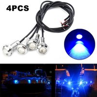 4pcs Blue LED Boat Light Silver Waterproof Underwater Fit Seadoo GTX WaveRunner Weather Dust And Vibration Proof Waterproof