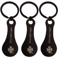 Multipurpose Shopping Cart Chip Keychain 3 Pack Sturdy Stainless Steel Trolley Key Holder with Charm Pendant Function