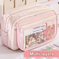 Kawaii Pencil Case Multi Layer Stationery Pen Cute Bag Creative Pen Box Students Back to School Stationery Supplies