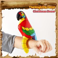 2Pcs Inflatable Pirate Parrot Decor Plastic Standing Ornament for Halloween Christmas Thanksgiving Party role play prop