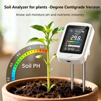Testeur de sol 6 en 1 avec écran numérique, moniteur de sol de jardin avec mesure de l'humidité, du pH, de la température, de l'ensoleillement et de la fertilité.