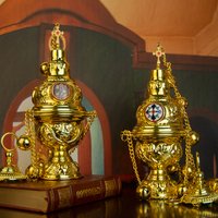 HTISOK Orthodox Church Incense Christian Hanging Incense Burner with Chain Mass Prayer Easter Orthodox Church Incense Burner
