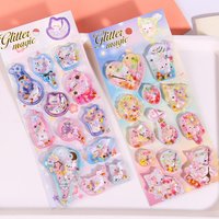 Kawaii Cartoon Colorful Dynamic Water Injection 3D Stickers Cute DIY Mobile Graffiti Decoration Stickers Holiday Gifts