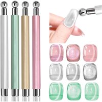 3-in-1 Cat Eye Magnet & Magnetic Sphere Kit Non-Slip Metal Handle Nail Manicure Tool Set for Salon Home Use Professional Grade