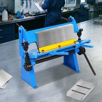 Manual Sheet Metal Bending Tool 0-135° Adjustable, 12" Max Width, 1mm Thickness, 5 Interchangeable Blades (1"/2"/3"/4"), Heavy Duty Iron with Spray Molding, Long Ergonomic Handle, for Workshop Factory