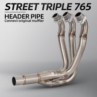 For Triumph Street Triple 765 765RS 765R 765R Motorcycle front tube Exhaust Pipe Assembly Connect original muffler 2017-2024