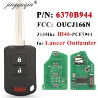 Jingyuqin-Télécommande FOB ID46 pour Mitsubishi Outlander dehors 315-2013, 2019 MHz, P/N: 6ino 0B944, Tête Lancer, Clé de Voiture 2 + 1 Bouton OUCJ166N