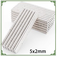 Magnes okrągły 5x2mm, mocny, mini, mały, silny magnes dyskowy do lodówki, majsterkowania, budowy, nauki, rękodzieła, edukacji, 5x2
