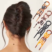 Traceless U-shaped Hair Stick Tortoiseshell Hair Fork Hairpin Geometric Women Girls Hair Accessories Headwear Hairstyle Tools