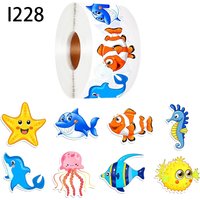 100-500pcs Cute Cartoon Sea fish Stickers For Children Reward Label Encouragement Scrapbooking Decoration Stationery Sticker