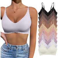 Hot Sale 9 Colors Comfy Bra WireFree Padded Wavy Edge Korea Laser Cutting Invisible Yoga Wear Ladies Bra Seamless Women Bra