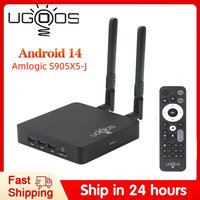 Original Ugoos AM9 PRO Smart TV Box Android 14 Amlogic S905X5-J LPDDR5 4GB 64GB WiFi 6 BT5.3 1000M LAN 4K HDR Set-top Box