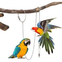 Bird Parrot Foot Chain Stainless Steel Ankle Foot Ring Stand Chain Outdoor Flying Training Bird Accessories 4 Size
