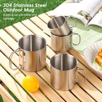 Camping Folding Cup Set 304 Edelstahl Hohe Qualität Tragbare Tasse Picknick Drink Set Wasser Flaschen Outdoor Folding Cup Set