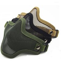 1PC Tactical Protective Strike Paintball Mesh Camouflage Protective Hunting Airsoft Steel Metal Mesh Half Face Mask