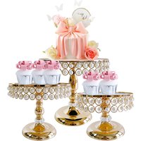 1-3pcs Pearl Dessert Table Display Set Round Gold Silver Cake Holder Tiered Serving Tray for Cup Cakes Desserts Fruits Candy
