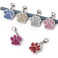 Not engraved Dogs Cat Puppy Collar Nameplate Pet Accessories Bulldog 1Pcs Paw Blank Decoration Color ID Anti-loss Plate Alloy