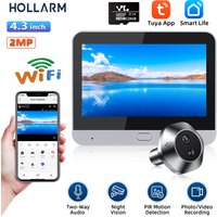 Hollarm Tuya WiFi Door Peephole Camera Smart Radar Digital Door Camera Smart Life Motion Detect Video Intercom For Home Security