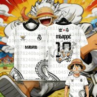 Summer New No.10 Mbappé Special Edition One Piece D. Luffy T-shirt for Children/adults - Oversized Breathable Quick-drying Top