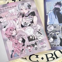 New Ins Cute Japanese Y2K Sticker Book Girl Journal Phone Case DIY Scrapbook Sticker Kawaii Decoration Stickers Gift