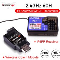 DUMBORC P6FP RC Receiver Wireless Coach Module 6CH Lamp Control Voltage Return for 2.4GHZ Transmitter X5P/X6PM/X10P/X6P RC Car